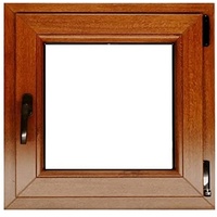 ECOPROF Kellerfenster | Langlebiges Kunststoff-Fenster | Maße 50x60 cm (500x600 mm) | Dreh-Kipp Fenster DIN Rechts | Farbe: Goldene Eiche (beidenseitig) | 70mm Profil