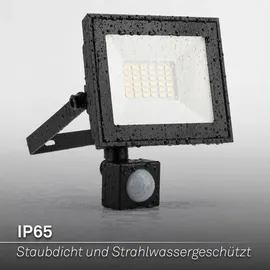 Briloner LED Strahler außen Kunststoff, Metall 14x19 cm Bewegungsmelder Schwarz