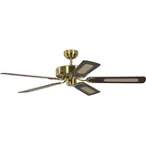 Pepeo Potkuri 132 cm Deckenventilator messing seidenmatt/mahagoni/magahoni-rattan