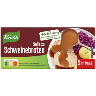 Knorr Soße zu Schweinebraten leckere dunkle Soße ohne geschmacksverstärkende Zusatzstoffe 15x 3er Pack à 78 g