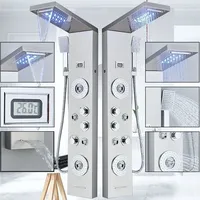 Duschpaneel Edelstahl LED Duschset Duschsäule Regendusche Duscharmatur System