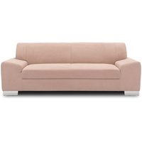 DOMO Collection Sofa Alisson, 3er Couch, 3-Sitzer, 3er Garnitur, 199x83x75 cm, Polstergarnitur in rosa
