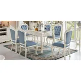 Klassische Stühle Barock Sets 4x Lehnstuhl Garnitur Echtholz Chesterfield Stuhl