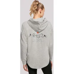 Kapuzenpullover F4NT4STIC "Discover the world", Damen, Gr. S, grau, Obermaterial: 100% Baumwolle, casual, oversize, Langarm, Pullover, Print