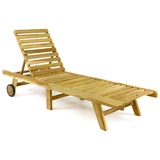 VCM Sonnenliege Gartenliege 200x57x34cm Liegestuhl Teakholz klappbar Gartenmöbel