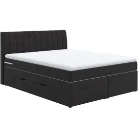 Cotta Boxspringbett COTTA "Shark inkl. Bettkasten und Topper", schwarz, B:186cm L:212cm, 100% POLYESTER (PES), Komplettbetten, Boxspringbett, erhältlich in den Breiten 140x200cm, 160x200cm und 180x200cm, Topseller