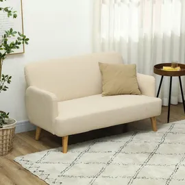 Homcom Couch Samt 2-Sitzer Creme