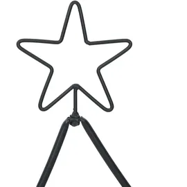 vidaXL Metall Weihnachtsbaum mit Ständer Schwarz 210 cm Stahl