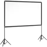 Tectake tectake® Beamer-Leinwand, für 4K, HD, Ultra HD und Full HD, Gain-Faktor 0,7, robuster Stoff, faltenfrei gespannt, Format 16:9, 100“