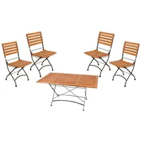 Gravidus 7-teilige Tischgruppe Gartengruppe Tisch Klappstuhl