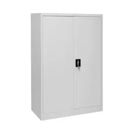Mendler Aktenschrank HWC-H17, Stahlschrank Büroschrank, 2 Türen ~ 140x90x40cm grau