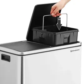 Songmics Mülltrennsystem 48 l Silber
