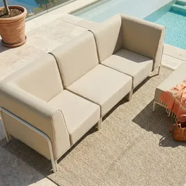 Oviala Modulares niedriges Gartenmöbel 4 Plätze Beige