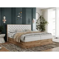 MKS Meble Boxspringbett, Deko, Doppelbett, Polsterbett mit Bettkästen und