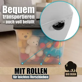 BigDean Aufbewahrungsbox 80 L 4-tlg. transparent/weiß