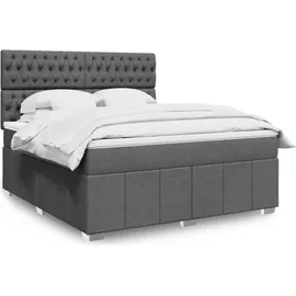 vidaXL Boxspringbett 180 x 200 cm Dunkelgrau