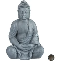 Relaxdays Buddha Figur 70 cm, grau