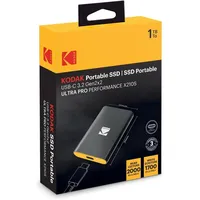 Kodak - Tragbare Externe SSD X210S – Aluminium – USB 3.2 Gen2x2 – kompatibel mit PC Mac PS5 Xbox – 1 TB – leicht – USB-C-Kabel enthalten – für Gaming und Arbeit