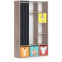 Vicco Kinderkleiderschrank Luigi Sonoma 105.8 x 178.1 cm Mit Faltboxen (bunt)