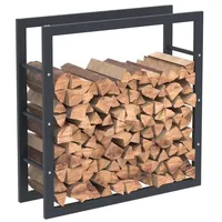 BC-ELEC Holzablage Stahl 80 x 80 x 25 cm Schwarz
