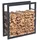 BC-ELEC Holzablage Stahl 80 x 80 x 25 cm Schwarz