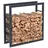 BC-ELEC Holzablage Stahl 80 x 80 x 25 cm Schwarz