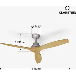 Klarstein Santa Elena 132 cm Deckenventilator Ahorn