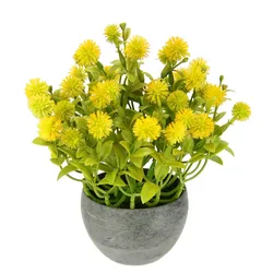 Kunstpflanze I.GE.A. "Margerite im Topf", gelb, B:20cm H:23cm T:23cm, Kunststoff, Kunstpflanzen, Künstliche Blumen Blütenbusch Busch Tischdeko Pflanze Kunstblumen Deko