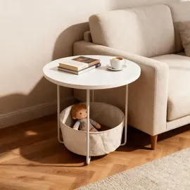 Relaxdays Beistelltisch Beige MDF 45 x 50 x 45 cm