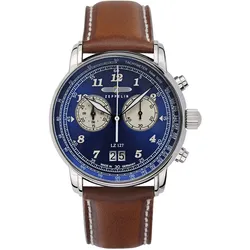 Zeppelin 8684-3 Herrenuhr Chronograph LZ 127 Braun/Blau
