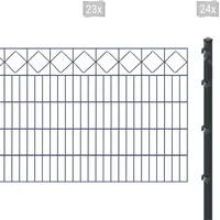 Arvotec Doppelstabmattenzaun »ESSENTIAL 100 zum Einbetonieren "Karo" mit Zierleiste«, Zaunhöhe 100 cm, Zaunlänge 2 - 60 m 13075609-0 anthrazit H/L: 100 cm x 46 m