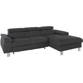 Cotta Eckcouch Kunstleder 2-Sitzer Schwarz