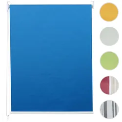 Rollo HWC-D52, Fensterrollo Seitenzugrollo Jalousie, 90x230cm Sonnenschutz Verdunkelung blickdicht ~ blau