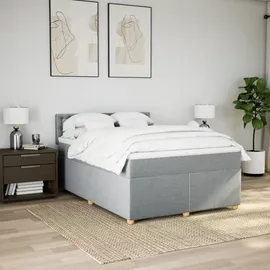 vidaXL Boxspringbett 140 x 200 cm Hellgrau