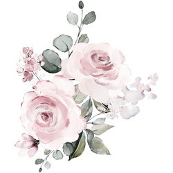 Wandtattoo QUEENCE „Charleen“ Wandtattoos Gr. B/H: 70 cm x 70 cm, Blume, rosa Wandtattoos Natur