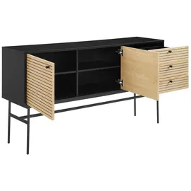SalesFever Torsby Chic Kommode 160 x 85 x 40 cm Beige / Schwarz