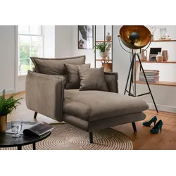 Loveseat INOSIGN "Lazio", braun, B:111cm H:101cm T:167cm, 100% Polyester, Sessel, moderner Sessel mit einer bequemen Polsterung, 2 Stk. Zierkissen