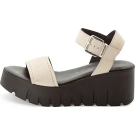 TAMARIS Keilsandaletten Damen Beige/Schwarz 39