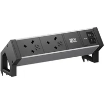 Bachmann Steckdosen-Einsatz DESK2 ALU 0,2 m Schwarz 2 St.