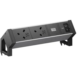 Bachmann Steckdosen-Einsatz DESK2 ALU 0,2 m Schwarz 2 St.