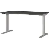 GERMANIA JET höhenverstellbarer Schreibtisch grafit rechteckig, T-Fuß-Gestell silber 140,0 x 80,0 cm