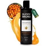 BUDDY BRUNO® Hundeshampoo mit Sanddorn Extrakt, Vitamin-C Pflege-Shampoo für Hunde, natürliche Fellpflege dermatologisch getestet, gegen Gerüche und Juckreiz, sensitiv, 250ml