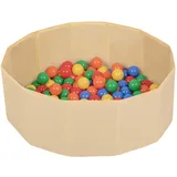 Petsona Hundepool Für Hunde Faltbarer Hundeplanschbecken Mit Bunten Bällen, Hundebadewanne Spielbereich Und Planschbecken Katzen, Hellbeige: Gelb/Grün/Blau/Rot/Orange