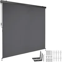 Tectake Senkrechtmarkise 160 x 300 cm Silber Aluminium