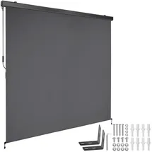 Tectake Senkrechtmarkise 160 x 300 cm Silber Aluminium