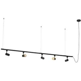 QAZQA Modernes 1-Phasen-Schienensystem mit 5 Spots schwarz - Jeana
