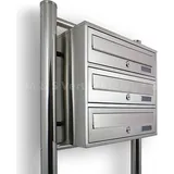 BITUXX 3er Postfach Edelstahl Silber