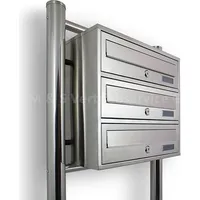 BITUXX 3er Postfach Edelstahl Silber