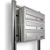 BITUXX 3er Postfach Edelstahl Silber