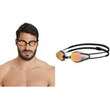 ARENA Airspeed Mirror Anti Beschlag Unisex Wettkampf Schwimmbrille für Erwachsene & Tracks Mirror Anti-Fog Wettkampf Schwimmbrille Unisex für Erwachsene, Schwimmbrille mit verspiegelten Gläsern